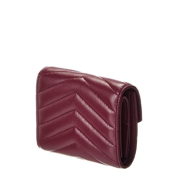 Saint Laurent Cassandre Leather French Wallet, Red - Picture 2 of 5